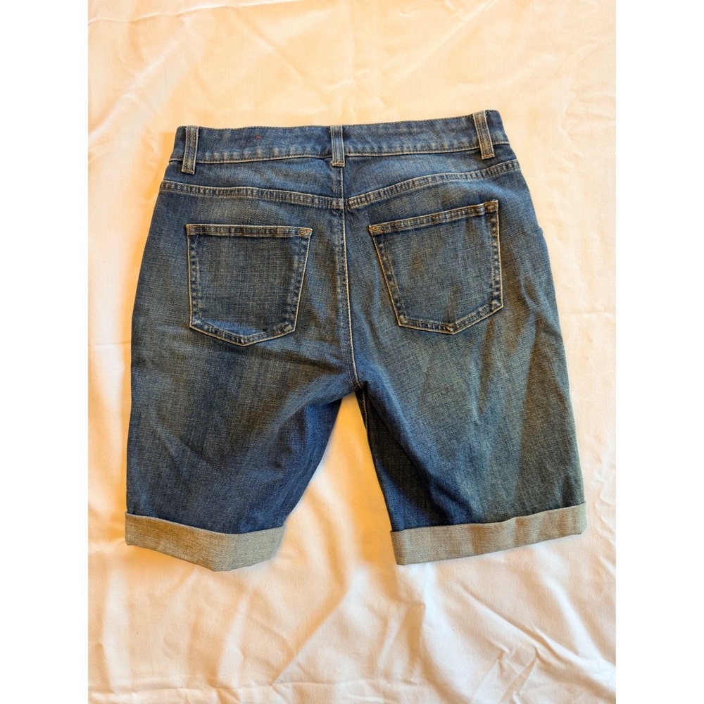 Talbots Simply Flattering Medium Wash Cuffed Denim Bermuda Shorts Womens 2 - Picture 3 of 7